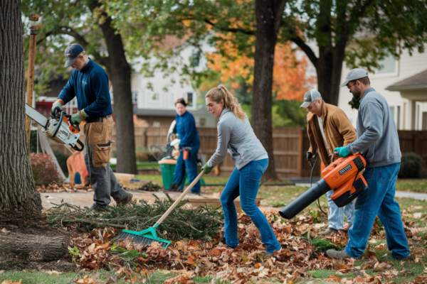 Landscaping jobs near me with workers designing and maintaining gardens.