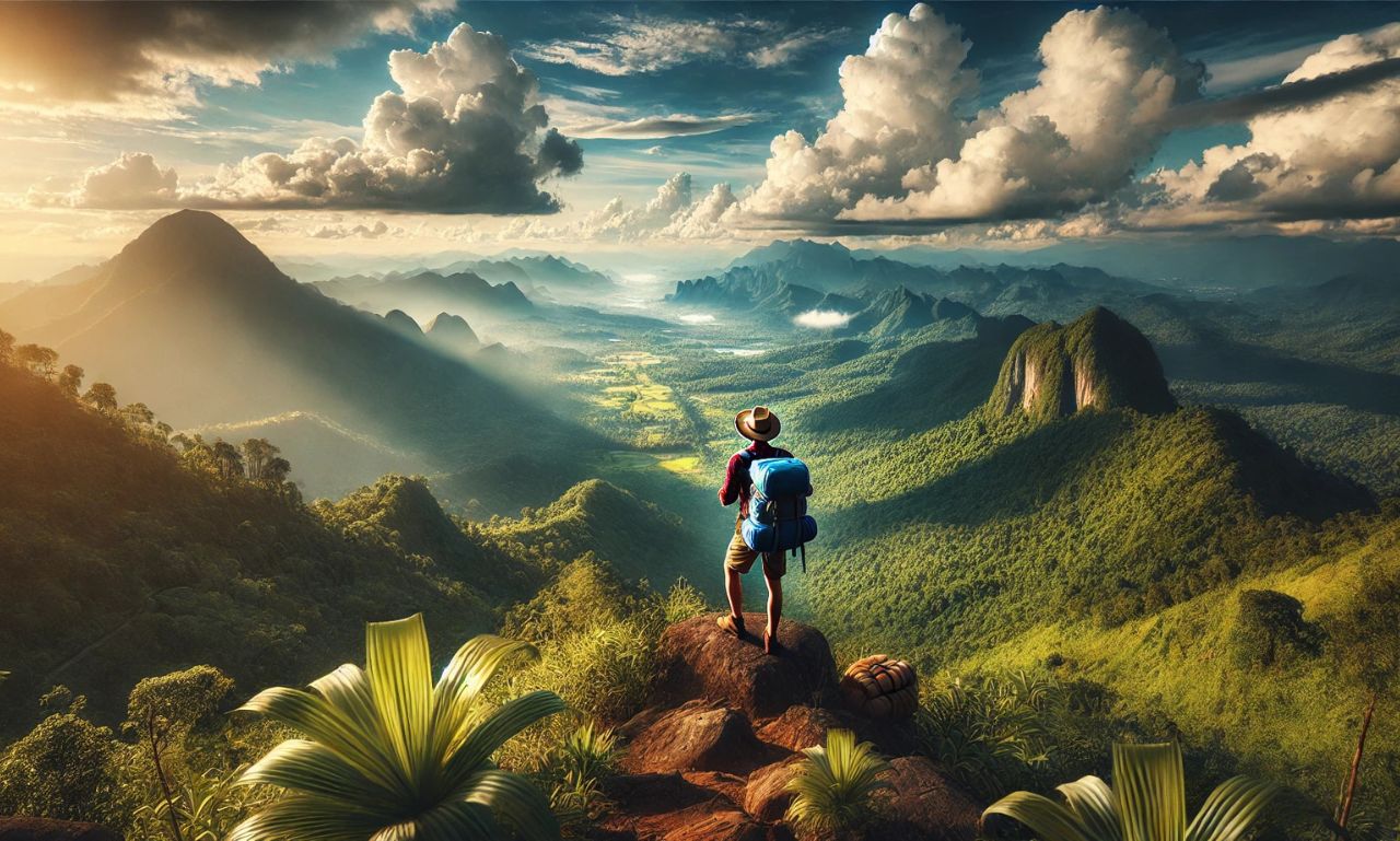 A scenic view of a traveler exploring a picturesque destination, inspired by travelsfornow.com.