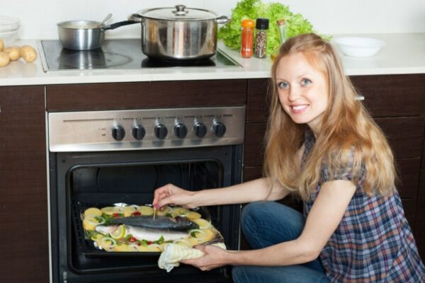 A modern Bosch oven installed in a stylish kitchen, showcasing its sleek design and advanced technology.